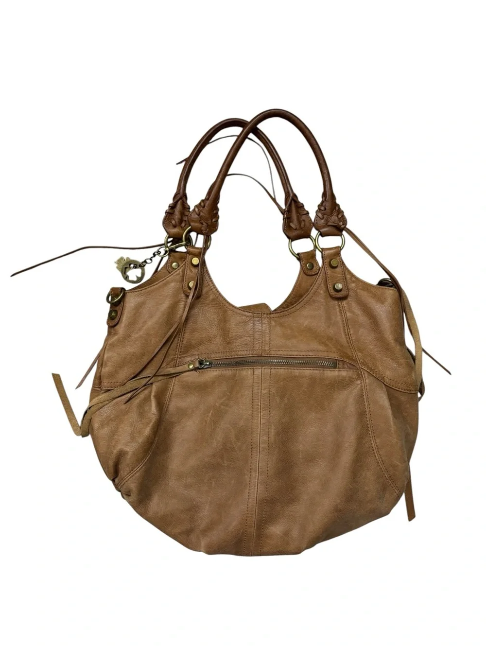 Tan Leather Hobo Tote Bag - Women